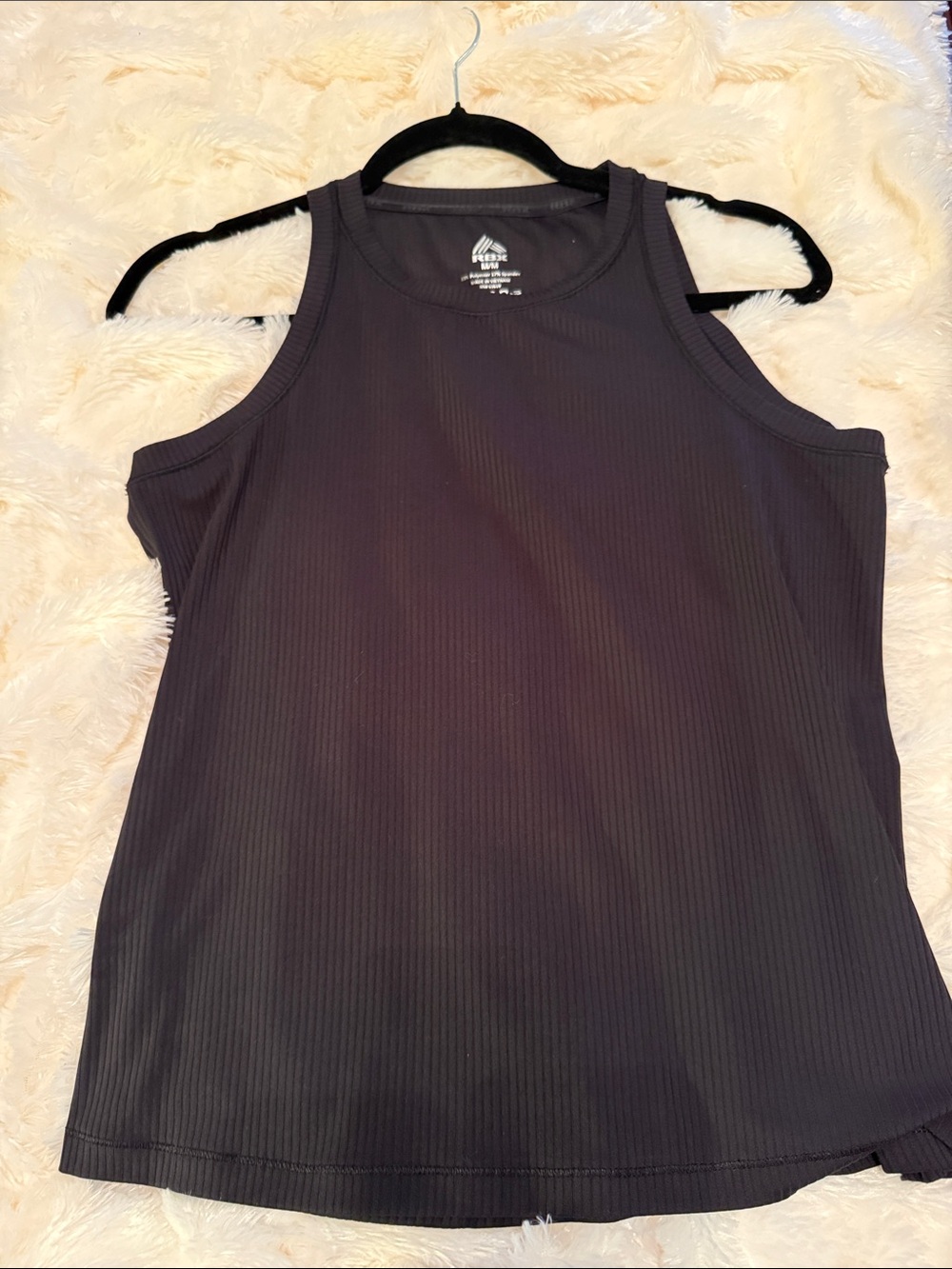 Athletic Works Black Ribbed High-Neck Tank